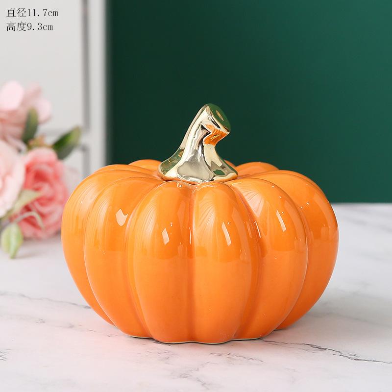Ceramic Pumpkin Ornament Figurines Bedroom Living Room Wedding Gift Creative Home Accessories Craft Ceramic Sculpture Home Decor