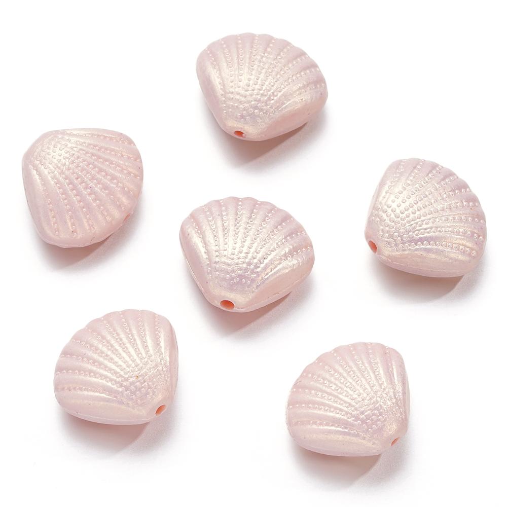 10-20pcs/lot Acrylic Pearl Colored Shell Shape Beads Bracelet Necklace Loose Spacer Beads For DIY Jewellry Handmade Findings