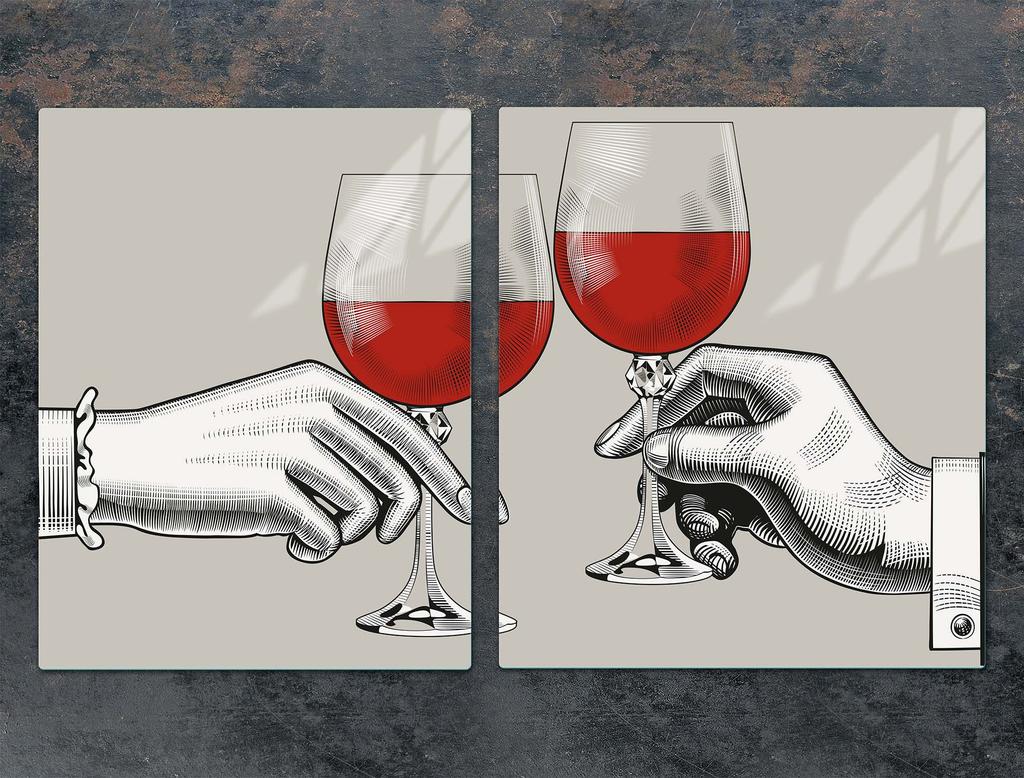 SZKLANA PŁYTA OCHRONNA NA KUCHENKĘ 85x52 WINO