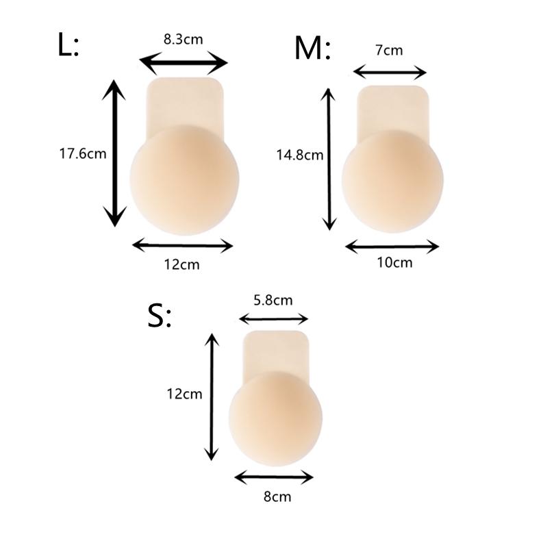 1pair Reusable Silicone Nipple Covers, Strapless Invisible Self-adhesive Breast Lift Pasties, Women's Lingerie & Underwear Accessories