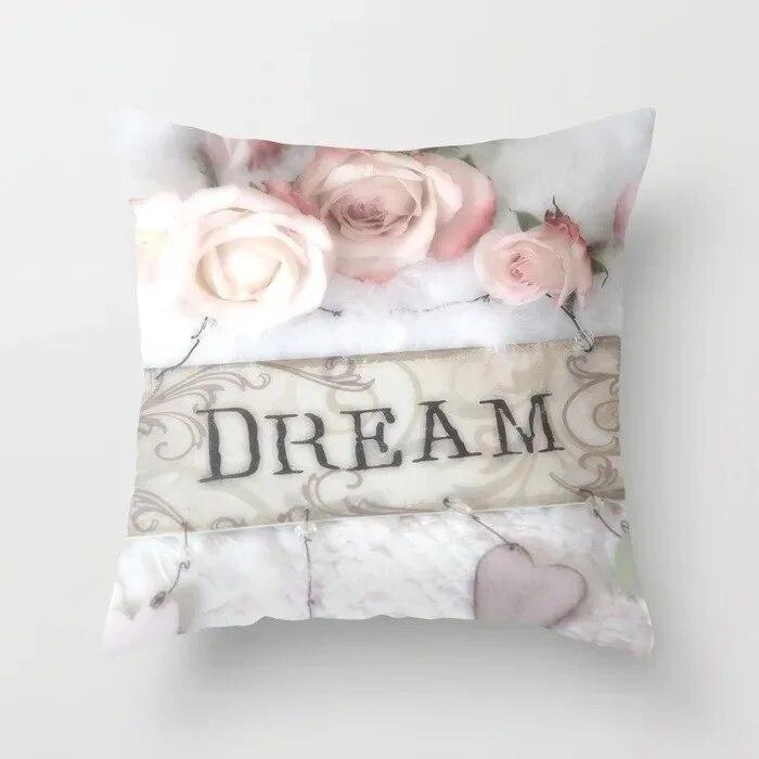 Luxurious Living Room Decoration Square Cushion Oil Painting Flower Pillowcase Decorative Pillow