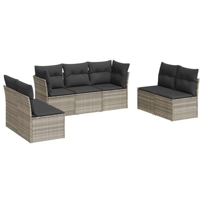 VidaXL Garden Lounge Set with Cushions 7 Pcs, Sofas with Adjustable Feet, Outdoor Furniture Set Patio Terrace, 3217412