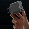 Chargeur mural GaN 65W USB-C USB-A - Gris