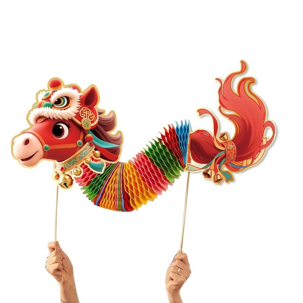 Cartoon Handheld Horse Ornaments 3 D New Year Decoration Dragon Horse Toy  Home Living Room Decor