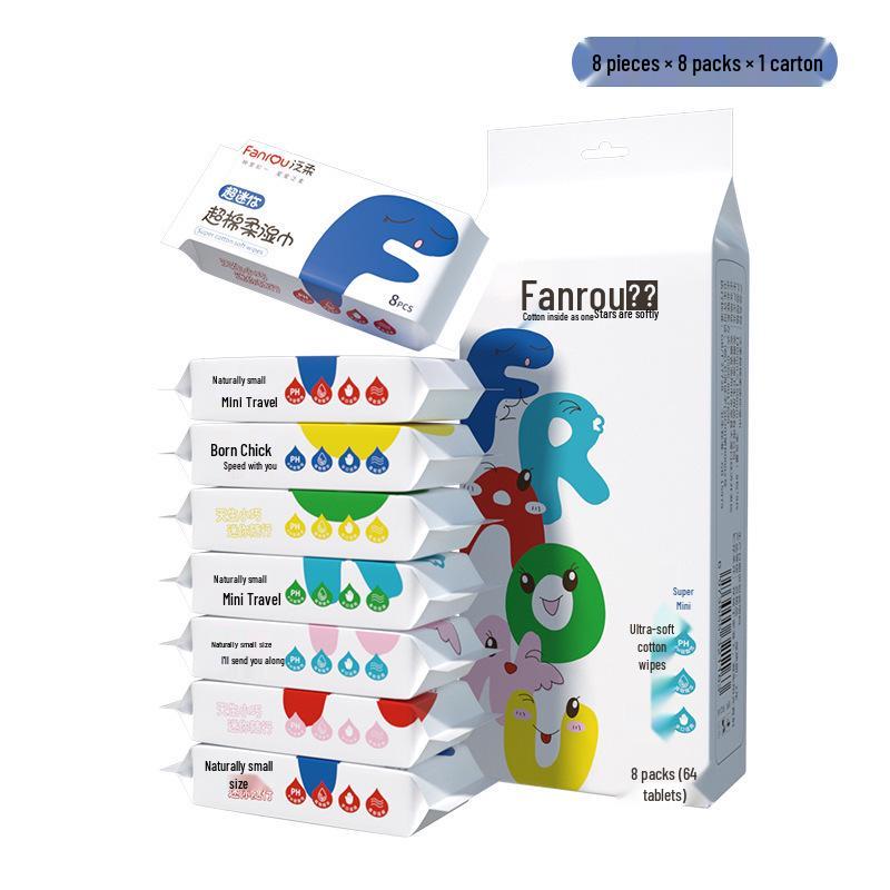 Paquete de Viaje Mini Toallitas Húmedas: 8 Toallitas Húmedas para Bebé por Paquete, Especialmente para las Manos de los Niños