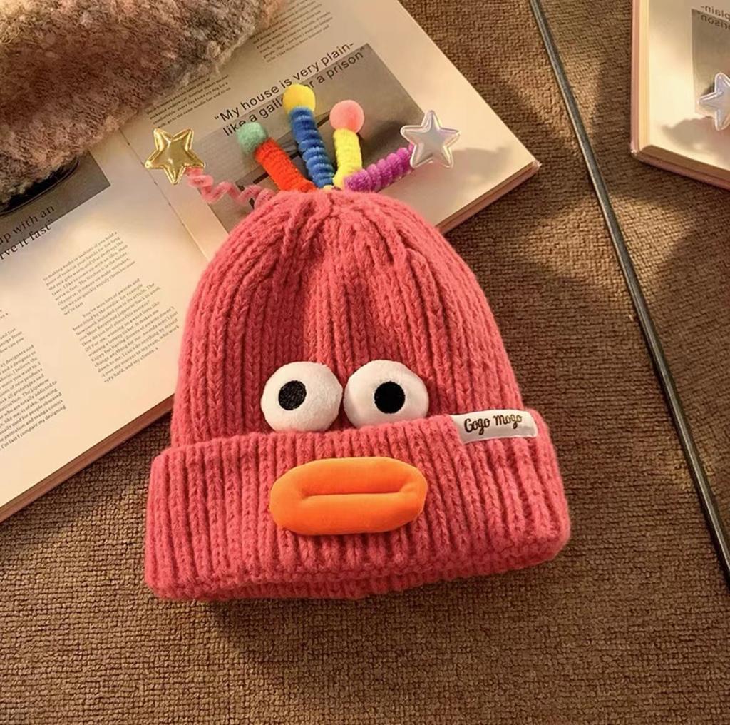Style Versatile Hat Cute And Funny Big Mouth Womens Warm Hatscaps Knitted