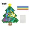 Toddlers Sensory Toys Silicone Activity Board, Christmas Tree Rainbow Ice Stick French Fries Stress Relief Tools Board with Strings, Silent Fidget Toy