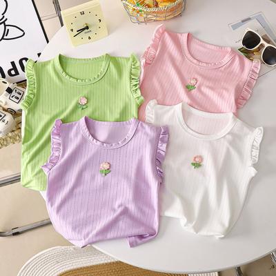 Dünnes Top für Sommer Kinder Sommerkleidung Neu Mädchen Ärmellos Lässige Weste T-Shirt