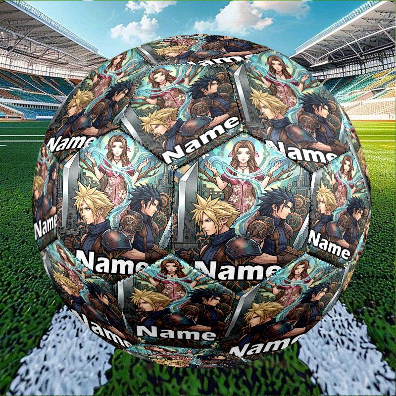 Custom Name Personalized Final Fantasy Print Size 5 Soccer Ball Training & Match Football, for Team, Kicking, Gift for Football Enthusiasts
