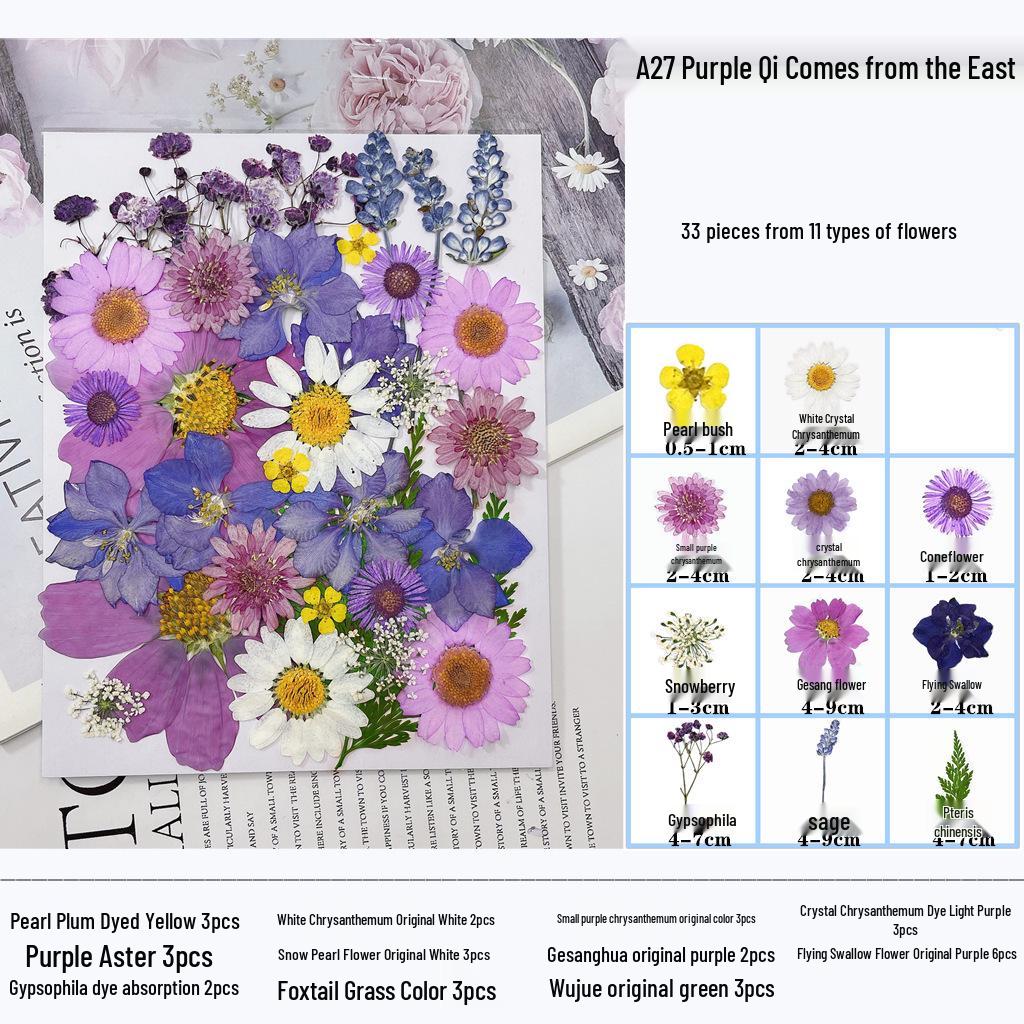 Handmade Resin Pressed Flower Bookmark DIY Kit: Transparent Specimen Stickers & Dried Flowers for Students