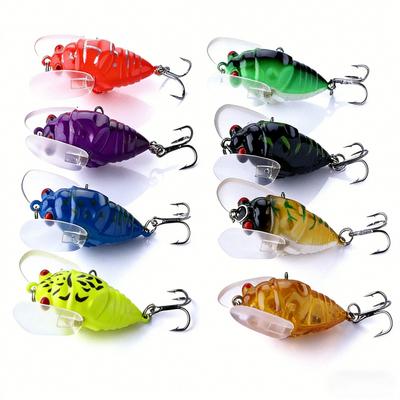 8Bionic Cicada Lure Hook Bait4CM6GFloating Water Freshwater Fishing Bait Fishing Gear Fishing Supplies