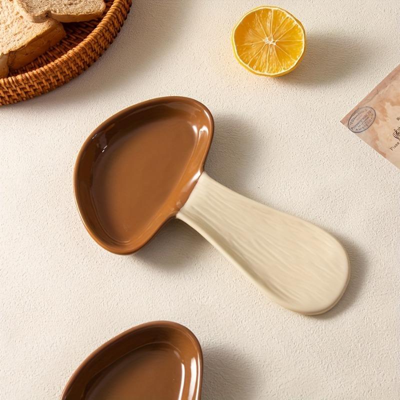 Cute Mushroom Ceramic Spoon Rest, Kitchen Utensil Holder & Decor, Ideal Housewarming Gift
