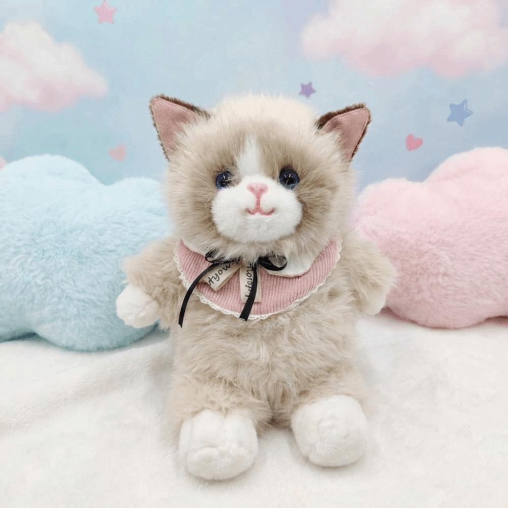 Lifelike Stuffed Animal Bag Fur Material Ragdoll Cat School Bag New Plush Backpack Birthday Gift