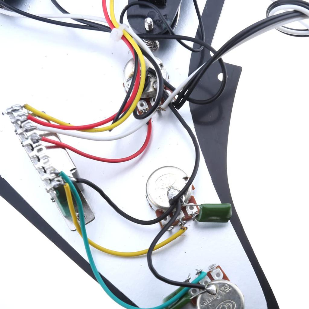 Musiclily 11-Hole SSS Loaded Pre-Wired Single Coil Pickup Pickguard Set for Fender Squier Stratocaster Electric Guitar, 4-Ply Black Pearl