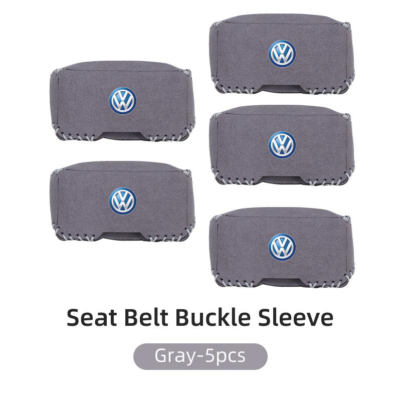 Car Suede Safety Belt Buckle Protector Cover Interior Accessories For VW Scirocco Jetta Beetle Passat Polo Tiguan Sharan Touran H22