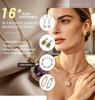 Copper Zirconia Pink Four Leaf Clover Pendant Necklace Women, Crystal Charm, Light Luxury Premium 18K Gold Plated Necklace