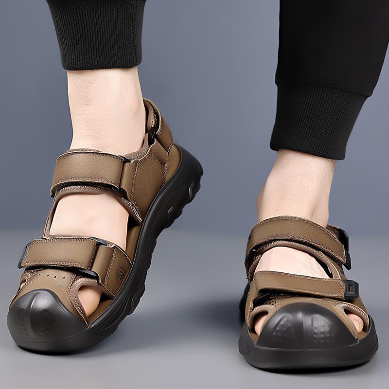 Mode Rutschfeste Wander Atmungsaktive Strandschuhe für Herren Outdoor Waten Sport und Lässige Ledersandalen Mann Mode Sommer Neue Sandalen
