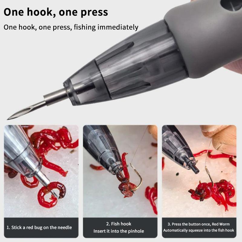 Пристрій для насаджування живих наживок Пристрій для зв'язування червоних черв'яків Пристрій для насаджування наживок Ручка для нанизування дощових черв'яків та червоних черв'яків Рибальський аксесуар