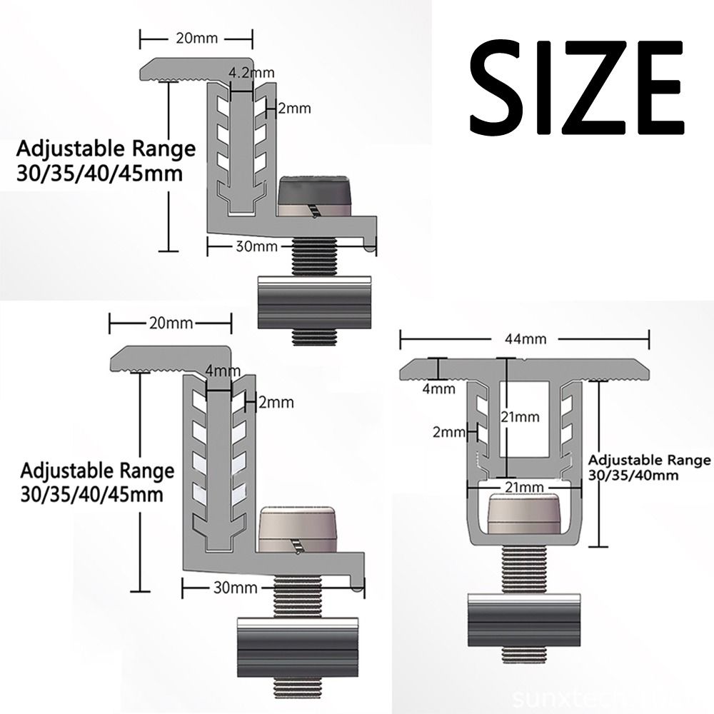 4Pcs Aluminum Solar Panel Clamps Medium Pressure Solar Rail End Clamps  Photovoltaic Support