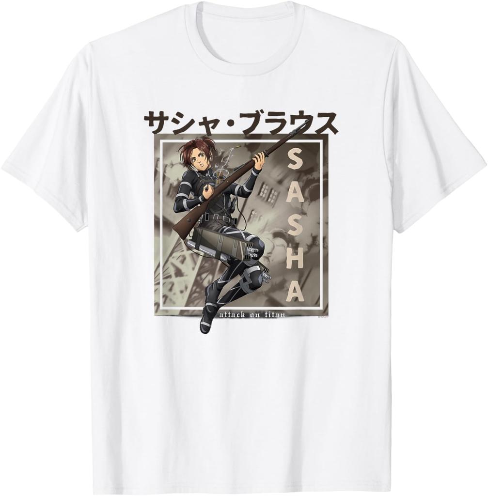 Attack On Titan Season 4 Sasha Kanji Aot Anime Tshirt