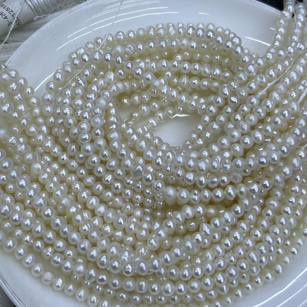 1String, White Natural Freshwater Pearls, Handmade Rice Pearl Beads for Jewelry Making DIY Crafts (Beads 2-3mm, Length 36cm)