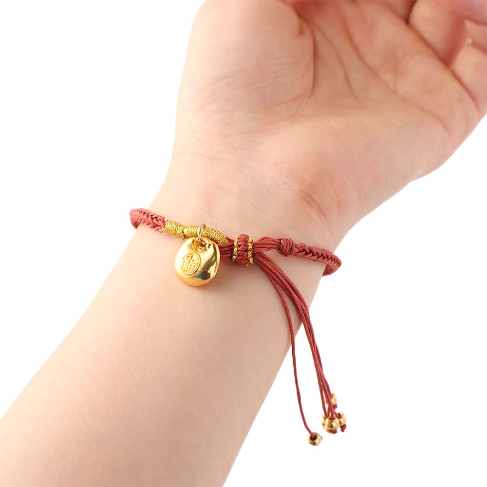 Adjustable Woven Bracelet New Chinese Style Braided Handstring Fashion FU Bag Pendant  Hanfu