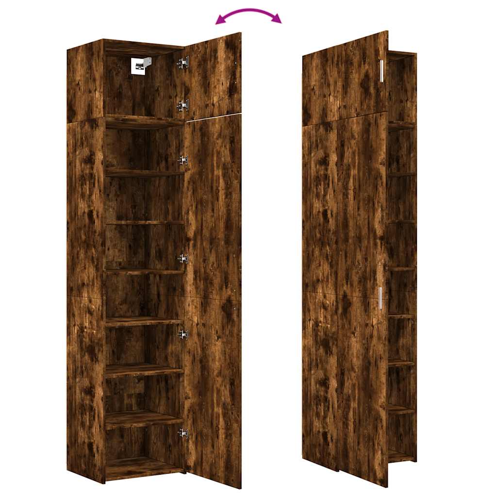 Narrow Tall Cabinet Smoked Oak 50x42.5x225 Cm Particleboard