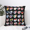 Concours Eurovision de la Chanson Drapeaux Cœurs Esc Ebu Eurofans Taie d'Oreiller Housse de Coussin Musical Décoration Taie d'Oreiller Pour Voiture 45X45Cm