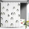 Cute Cartoon Puppies & Kittens Shower Curtain - Waterproof Polyester with Hearts & Yarn Balls On White Grid