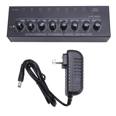 Headphone Amplifier 8 Output 1 Input Portable Stereo Headphone Amplifier for Performance US Plug