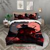 3pcs Samurai Warrior Bedding Sets 3D Printed Red Sky And Blood Pattern Duvet Cover Sets With Pillowcases No Filling