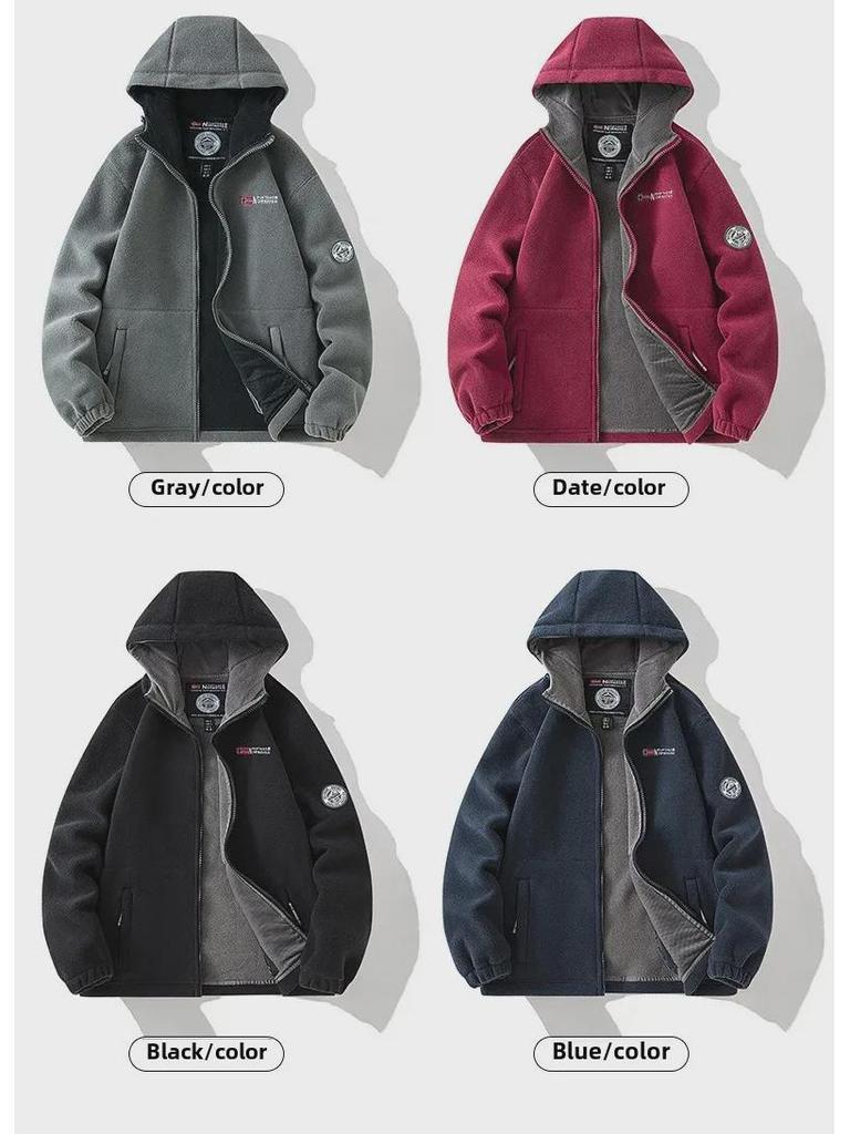 2024 Large Youthful Fleece Hoodie for Middle-aged/Elderly Men & Couples