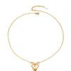 European-American Titanium Heart Bow Necklace: Light Luxury, Colorfast Stainless Steel Clavicle Chain