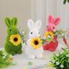 Easter Flocking Bunnies Decorations Moss Rabbit Statues Spring Rabbit Figurines Sculptures Centerpieces Home Decors