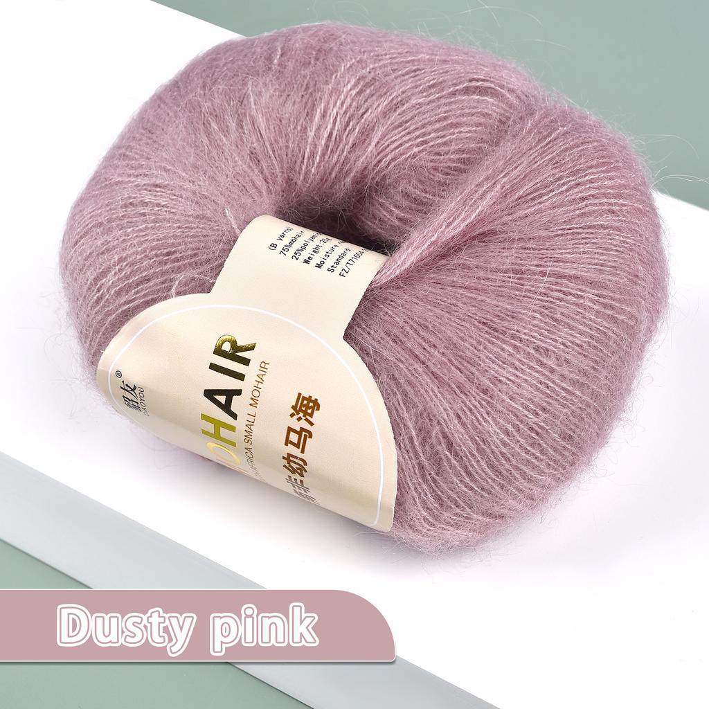 25g/Roll Soft Wool Knitting Cashmere Long Thin Yarn Roll Mohair Yarn DIY Hand Crochet Soft Mohair Cashmere Wool Knitting Yarn