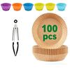 Air Fryer Paper Disposable Non-Stick Liners With Baking Tools: Cake Cups, Brush, Tongs & Gloves For Oven Airfryer Microwave