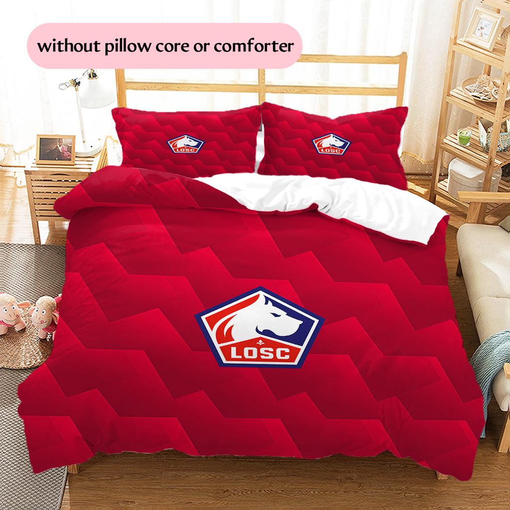 LOSC Lille Pattern Bedding Quilt Set Home Decoration Gift (1 * Duvet Cover + 2 * Pillowcase Without Core)