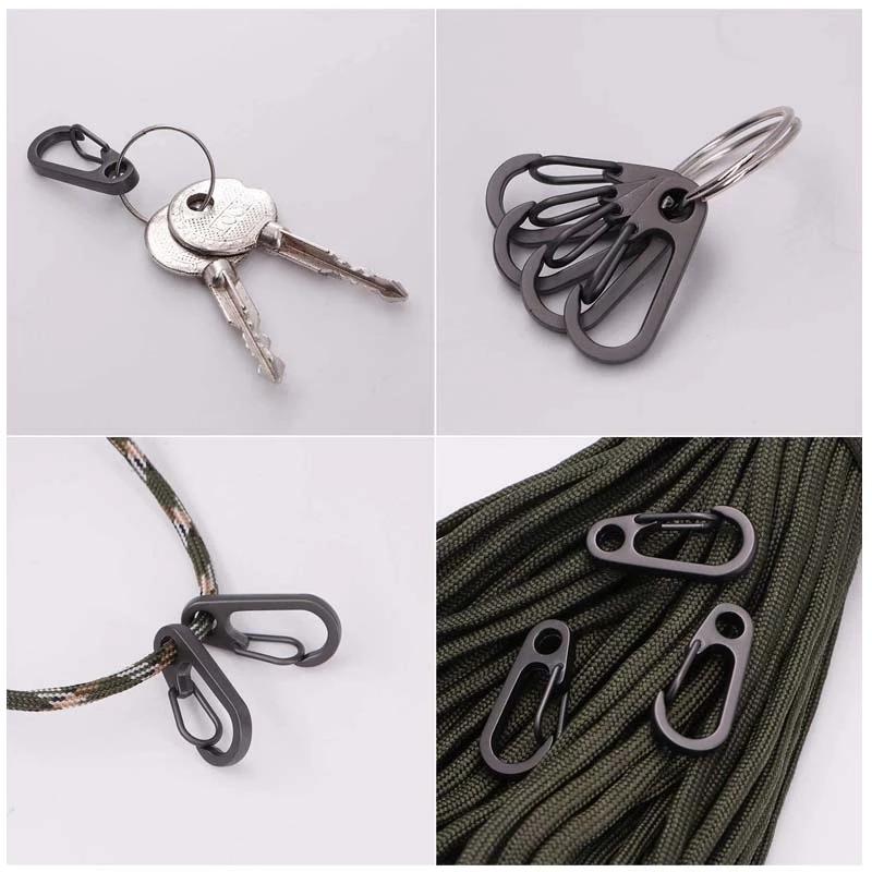 5Pcs Mini Carabiner D-Ring Key Chain Spring Clips Aluminium Alloy Hang Buckle Survival Outdoor Camping Keyring Tool for Bag