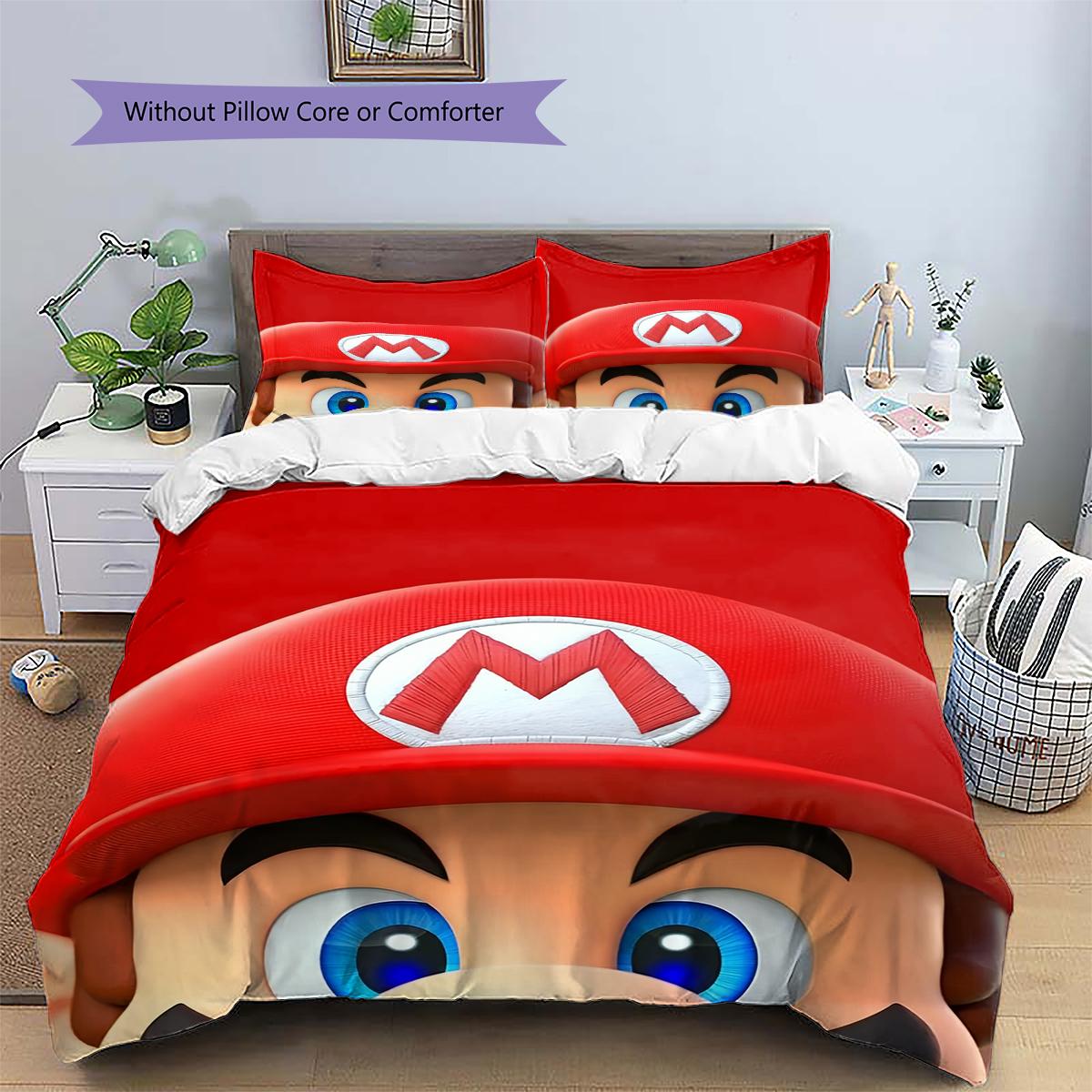 

Постельное белье Mario Classic Pose: пододеяльник и наволочки, Ретро постельное белье для фанатов Марио, Отличный подарок.chl 135x200cm