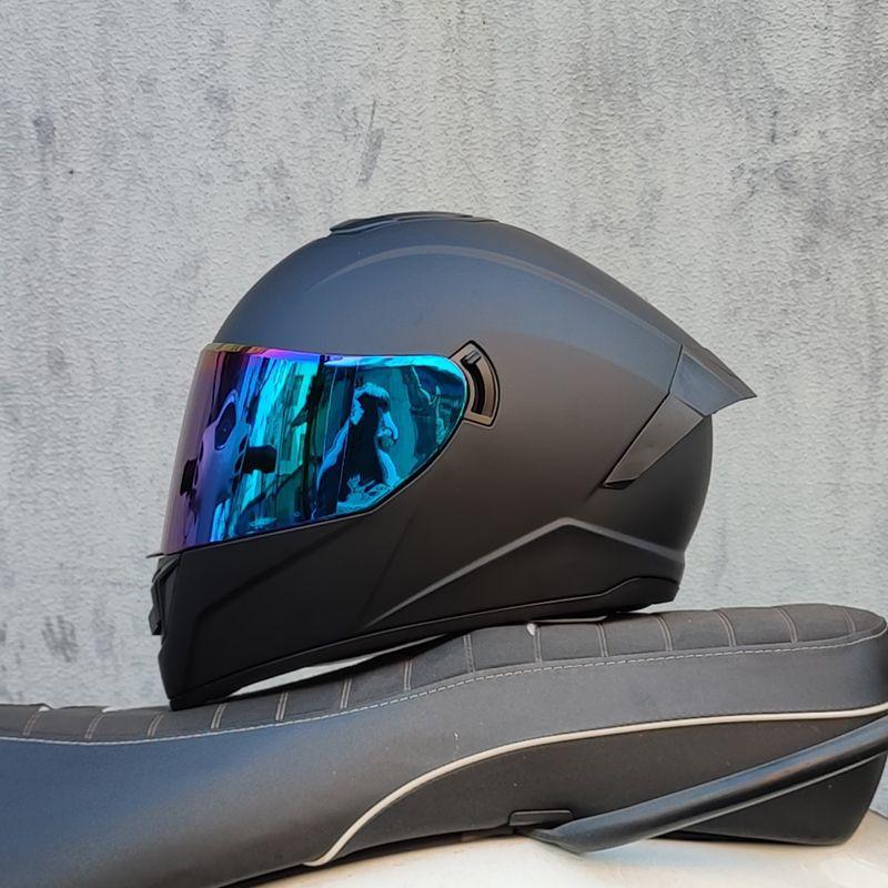 Motorcycle Helmet Men and Women Double Lens Party Sports Car Helmet New National Standard Four Seasons Personalized Bluetooth
