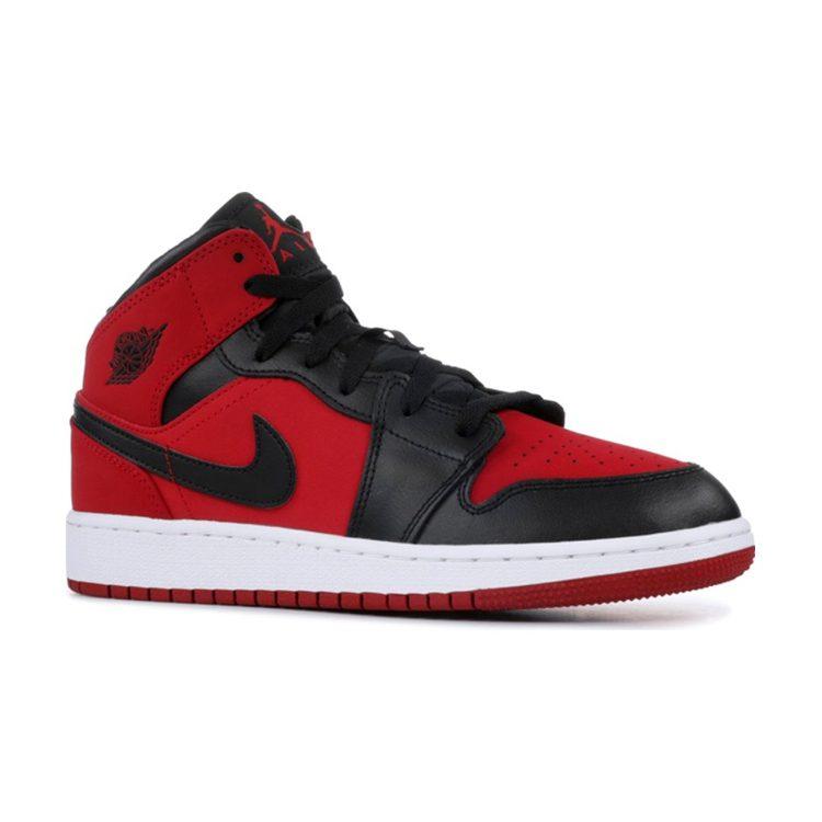 Jordan 1 Mid Gym Red Black GS 554725-610