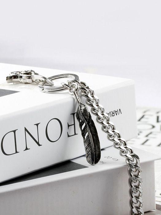 SHOVEOFF SVC-528 Silver Feather Keychain