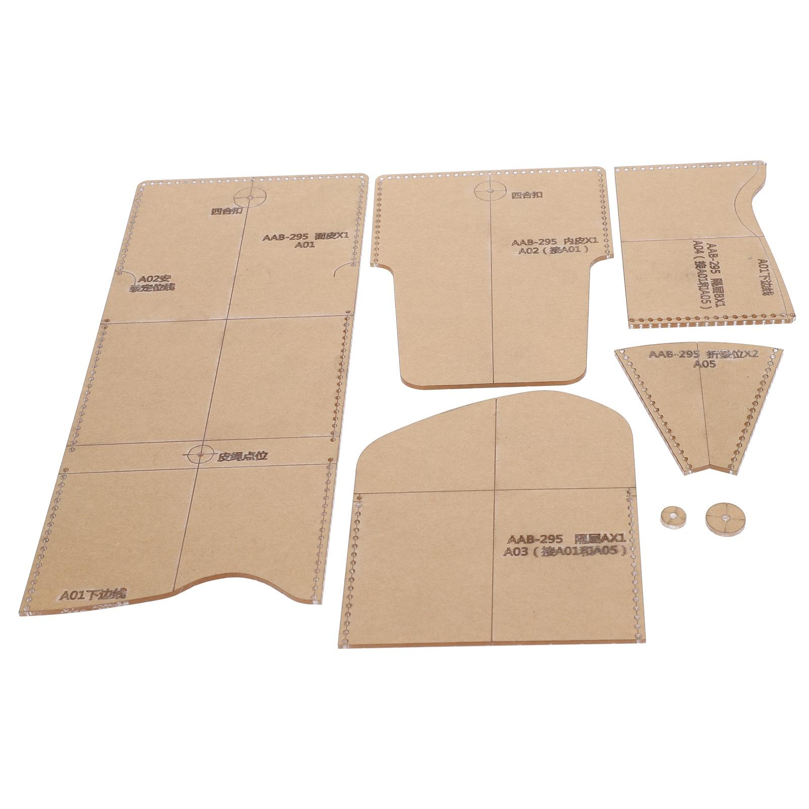 

Акриловый шаблон для короткого кошелька, прозрачный трафарет, ручная работа, кожаное ремесло, DIY аксессуар