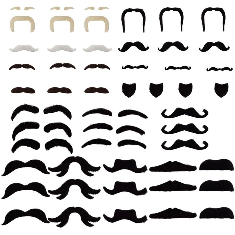 Fake Mustache Fake Moustache Mustaches selfs Adhesive Stick on Mustache Fake Beard Costume for Cosplay Halloween 1