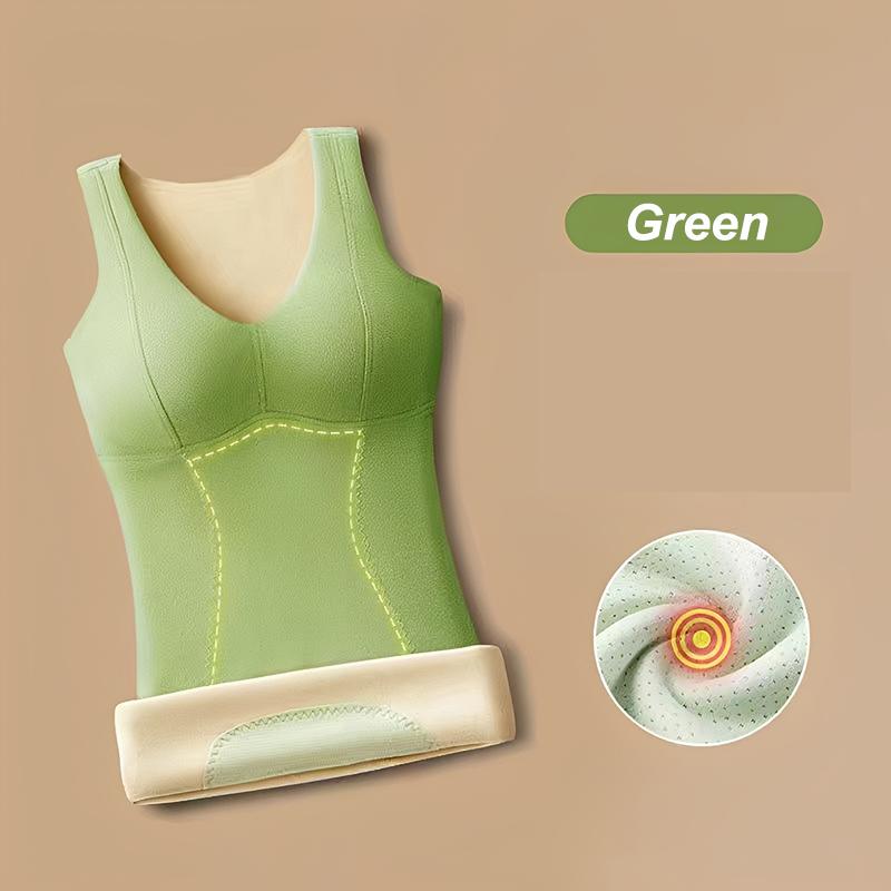 Winter Selbstheizende Thermoweste Damen V-Ausschnitt Ärmellos Body Shaper Mit Gepolstertem BH Shaper Tanktop Für Den Winter