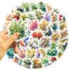 50 Watercolor Style Plant Paper Guitar Notebook Suitcase DIY Waterproof Stickers