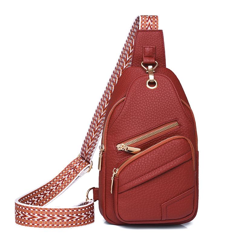 

Нагрудная сумка из искусственной кожи, женская поясная сумка, однотонная сумка через плечо, спортивная сумка на открытом воздухе красный