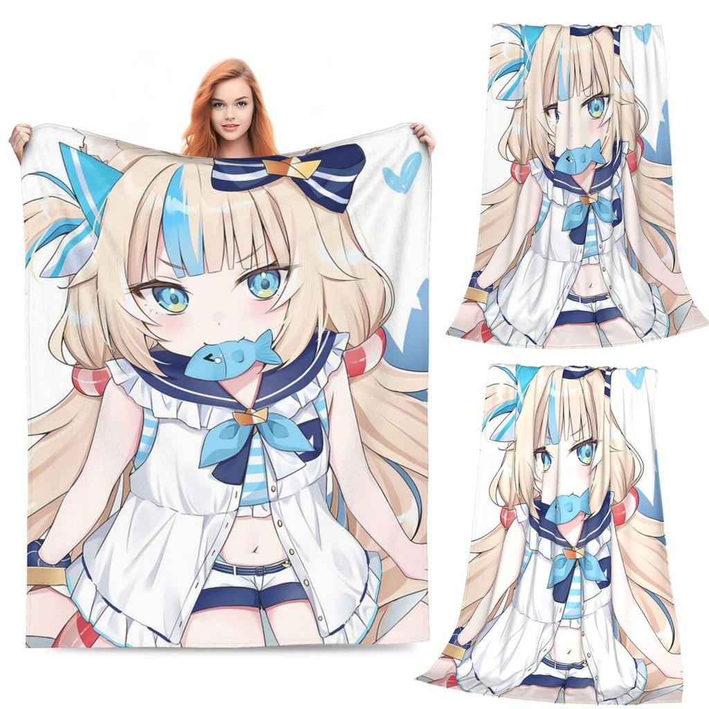 Sameko Saba Cute Anime Blankets Soft Warm Flannel Throw Blanket Plush for Bed Living Room Picnic Travel Home Sofa