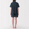 MUJI Tile Dark Size Size XS Women's Double-Sided Short-Sleeve Pajamas, Navy, FD1L9A5S,