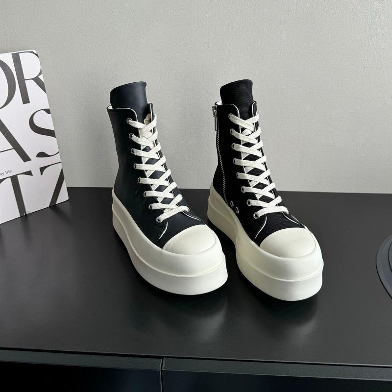 Thick-soled heightening shoes women's trendy cool autumn new niche canvas lace-up muffin board shoes with skirts women's shoes